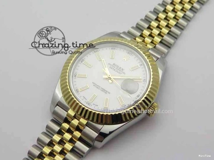 MiroTime 0125 Casual DateJust II 41mm SS YG BP Maker Best Edition White Dial On Jubilee Bracelet 3673